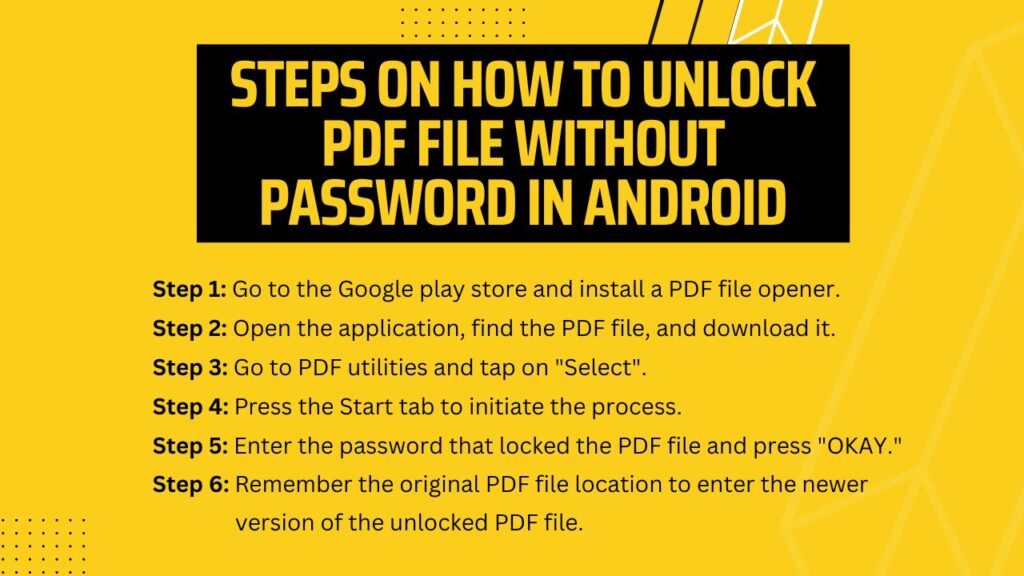Steps on How to Unlock PDF in Android
