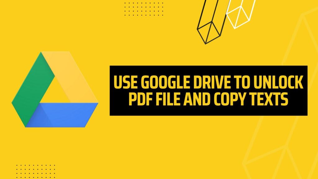 Copy Text from PDF Using Google Drive