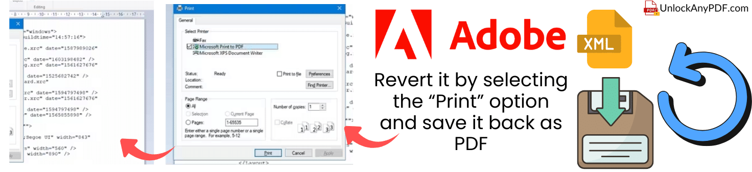 Can I Revert a Converted XML to a PDF Later?